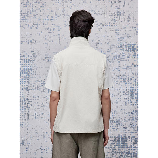 GXG男装  防晒暗纹肌理印花马甲简约通勤拉链外套 2025夏季热卖 商品图4