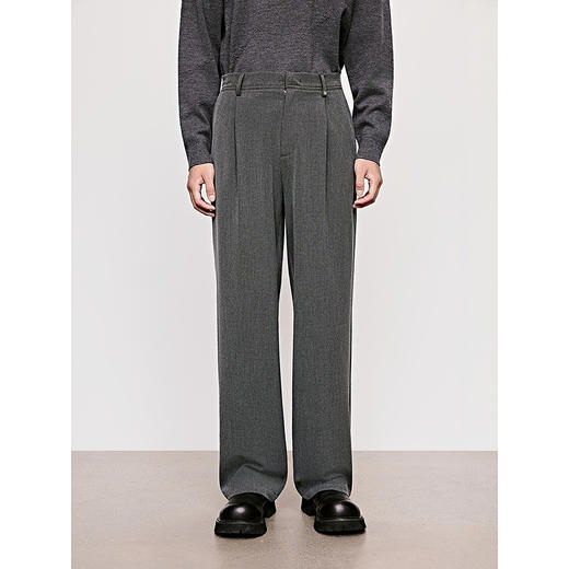 GXG男装 阔腿磨毛西裤单褶通勤男长裤简约休闲裤 2025年冬季热卖 商品图3