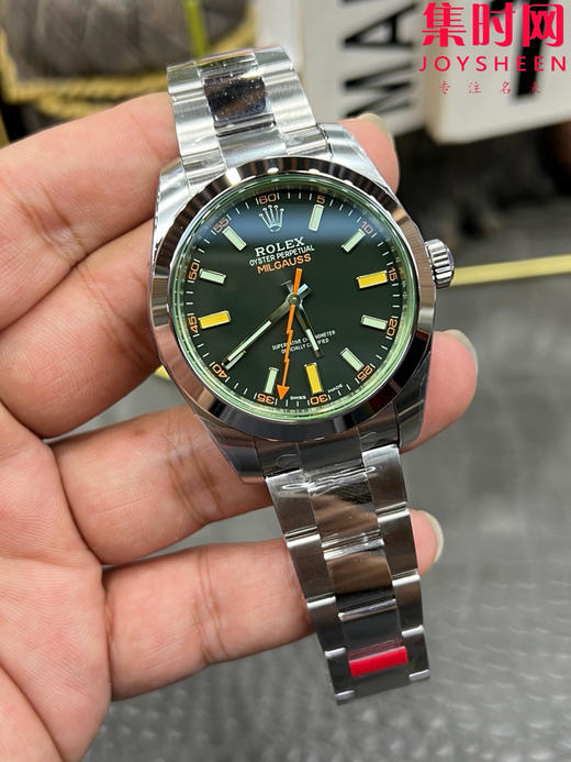 VS劳力士MILGAUSS格磁型系列M116400 闪电针 绿玻璃 板带 丹东3131机 男士腕表 表径40mm 商品图1