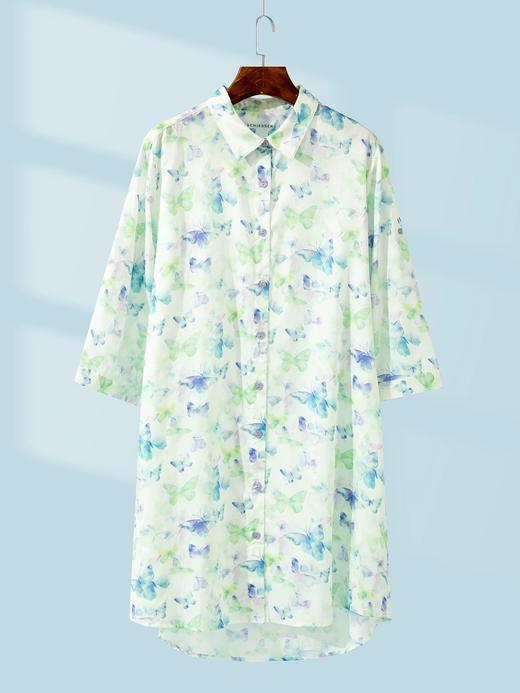 【时尚家居服系列】舒雅女九分袖连衣裙  全棉贡缎 梭织  100%棉  尺码S-XL 31/26421D 商品图3