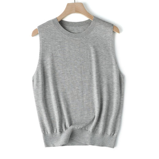 亚麻羊毛针织背心 「轻氧针织」系列 透气不闷 马卡龙色系好穿搭 细节考究 单穿叠穿均可JZ2611 商品图3