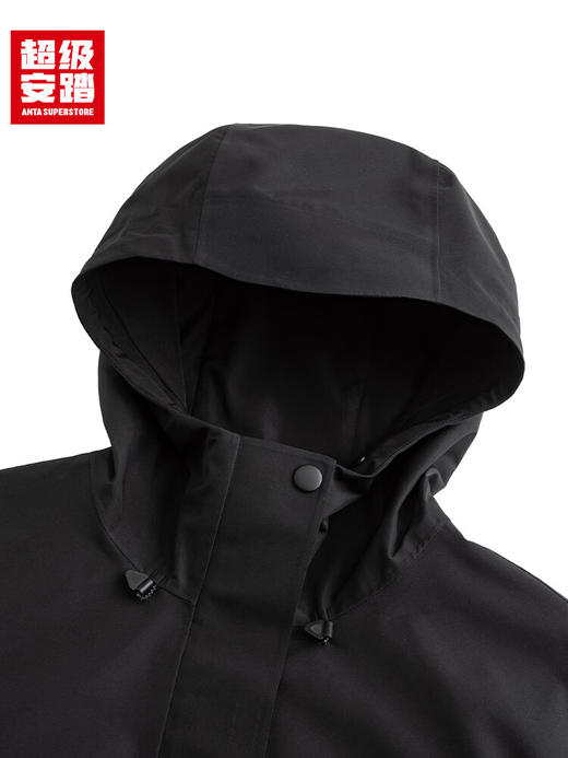安踏青松壳LT丨冲锋衣女士春季无氟防泼水拼色户外运动外套 基础黑162616601U -4 商品图1