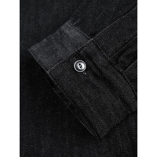 GXG男装 水洗黑宽松牛仔衬衫男士通勤外套薄款上衣 2025春季热卖 商品图4