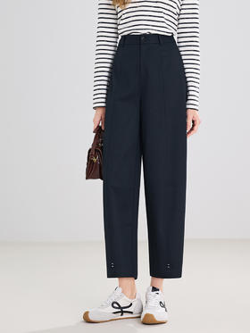 【百图lulu定制】【弯刀裤】 高腰分割设计感  休闲裤  百搭九分弯刀裤