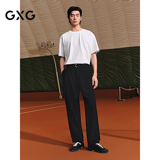 GXG男装 圆领T恤纯色简约休闲短袖针织T恤  夏季热卖G25X442125 商品图1