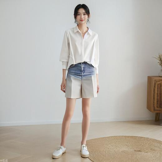 【预售】白衬衫高级通勤2026春秋简约别致纯棉衬衣MJ28001 商品图0