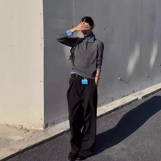 一店k ANN早春新款！撞色棉羊毛针织衫美滴很！把喜欢的感觉穿在身上！酷女孩👧🏻的长期主义高质感！立领撞色复古假两件叠穿！韩系时髦松弛感满满！显瘦设计感太绝了 商品图9