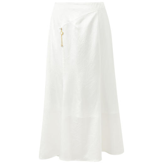 三彩【折枝入画】2026春季新款新中式醋酸半身裙高腰A字裙长裙C 商品图4