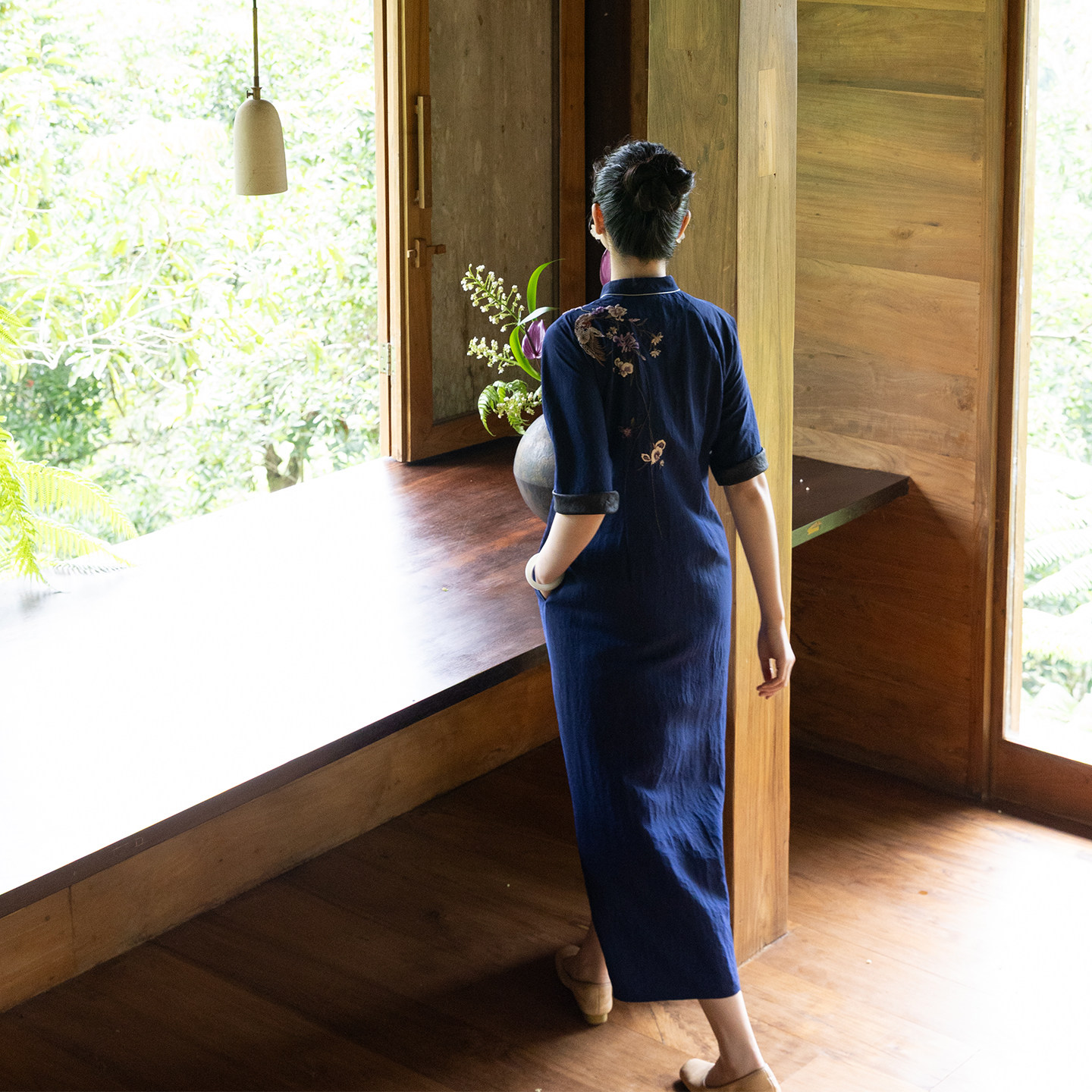 牧衣游原创 22姆米重磅重工手绣香云纱旗袍复古新中式长裙 锦一