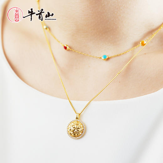 牛首山文创穹顶星空首饰组合925银镀金轻奢气质项链链牌手链 商品图1