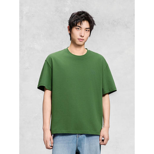 GXG男装 圆领T恤纯色字母印花上衣短袖针织 2025年夏季热卖 商品图4