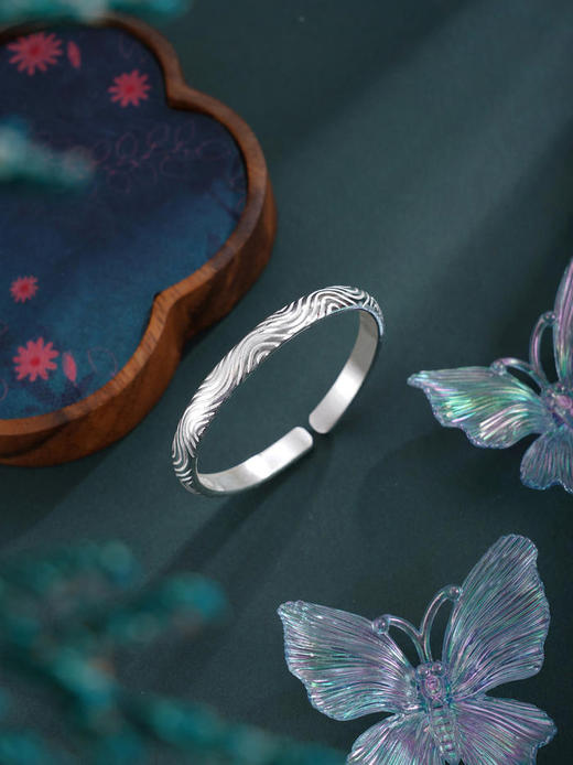 子佩集S999手工银【月华疏影】手镯【55031103】原创设计 商品图2