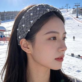 【高颅顶珍珠亮片发箍女】压发洗脸头箍高颅顶发饰网红发卡