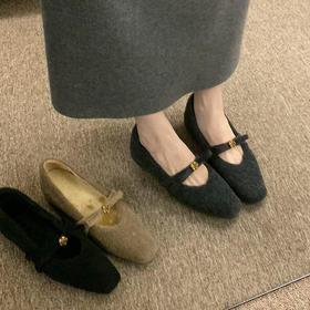 【羊毛法式小香风】2025秋冬新款加绒玛丽珍女鞋内增高浅口单鞋气质