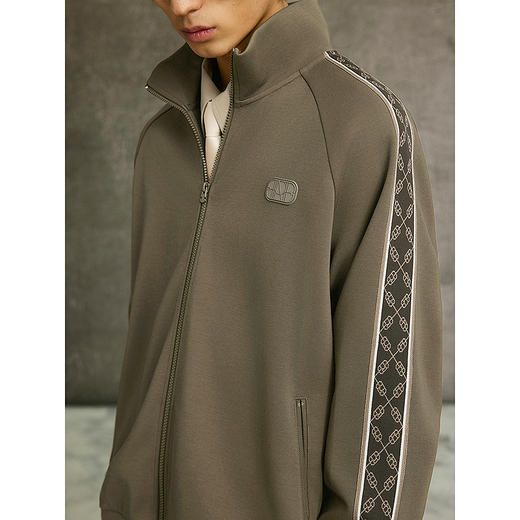 GXG男装 卫衣拉链开衫侧边织带长袖上衣 春季热卖G25X311002 商品图4