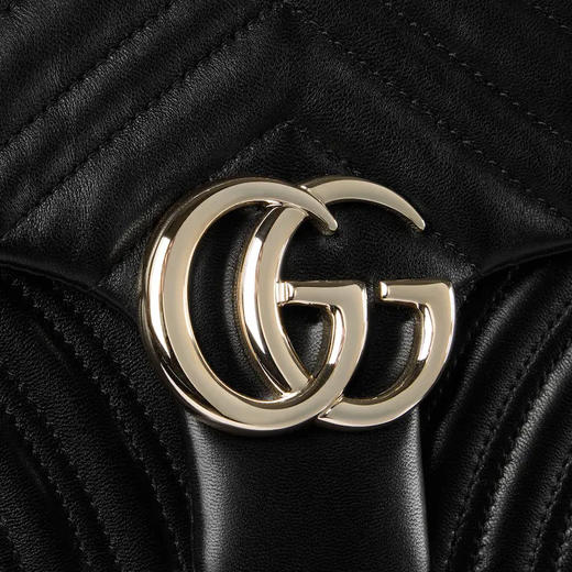 GUCCI 古驰 女士 GG Marmont系列 中号单肩背包 黑色 837267 AAE38 1000 商品图6