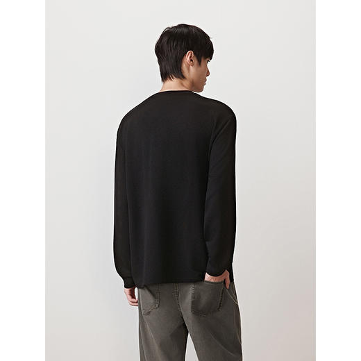 GXG男装 长袖针织双色肌理提花长袖T恤内搭上衣 2025秋季热卖 商品图3