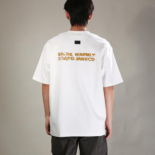 DRONKOO 2026 圆领前后双排撞色同色字母微阔短袖T恤 商品图4