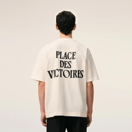 AMI PARIS 中性字母徽标印花棉质圆领短袖T恤 白色 UTS387 726 136 商品图5