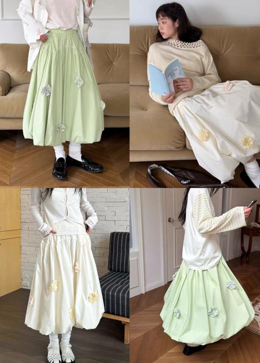 nothe Case布然/NC261806/「晴空花巷」手工立体花设计双色花苞半裙 商品图0