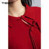 春上新新中式盘扣小翻领红色毛衣1261013 商品缩略图2