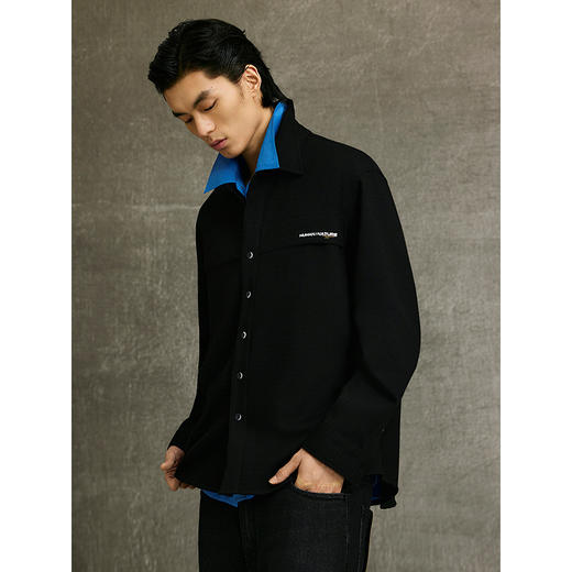 GXG男装 多色肌理感基础时尚翻领长袖衬衫25年春季热卖G25X031016 商品图3