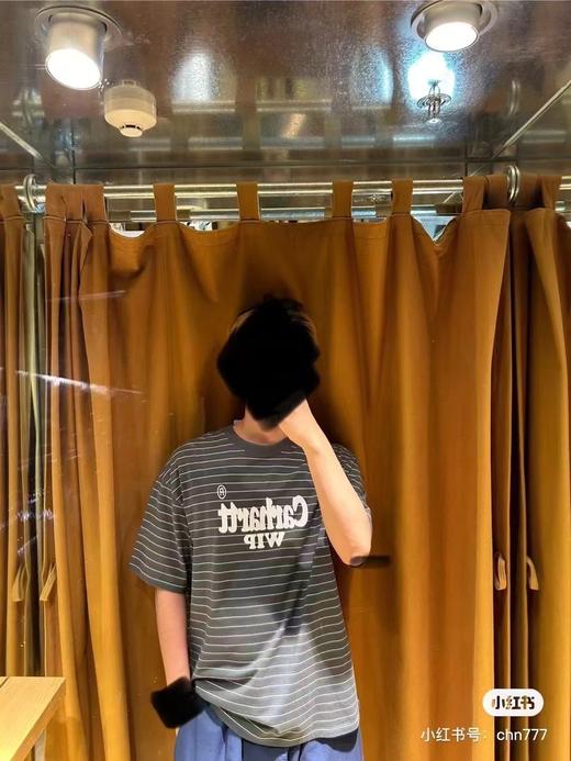 卡哈特 杨幂同款字母条纹印花短袖T恤 Z-15842 商品图3