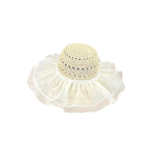 【自带仙气滤镜❗️网纱大檐草帽】超大帽檐设计，夏日出行安全感拉满，天然草编材质 + 轻薄网纱，透气不闷头，一帽多用，实用性拉满，沙滩透气太阳渔夫帽防晒帽遮阳帽子L 商品图4