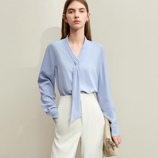 2026春季松弛感新款衬衫【 AVANN 棉&缎面&雪纺长袖衬衫衬衣】 商品图5