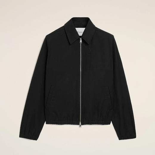 AMI PARIS 男士心形徽标刺绣棉质斜纹布拉链外套 黑色 HJK884 CO0132 001 商品图0