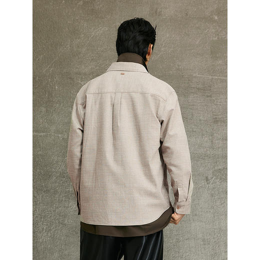 GXG男装 卡其色小香风宽松时尚长袖衬衫25年春季热卖G25X031033 商品图4