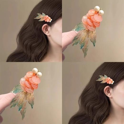 「鱼影舞~9.9到手」仙发夹转运锦鲤头饰古风发钗儿童发卡边夹发饰女汉服饰时尚饰品 商品图0