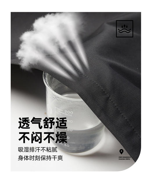 【多妈团购 伯希和同款 春款情侣冲锋衣外套】上身巨好看的三防软壳冲锋衣！荷叶般防水效果，防风防油污，无惧风雨，透湿率高，远离闷热感，轻松穿出高级感-拟盛 商品图6