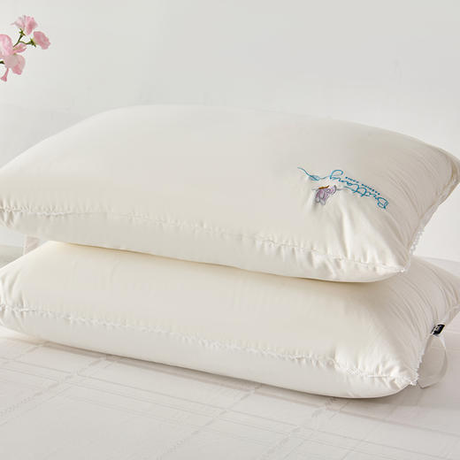 多喜爱  蝶悦蚕丝蛋白美眠枕 【80S全棉面料】【精美刺绣+花边】野生柞蚕丝 柔抚肌肤 深睡悦眠  柔弹支撑 商品图7