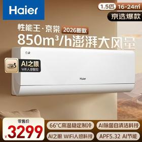 海尔（Haier）小红花性能王·京棠1.5P挂机一级能效KFR-35GW/J300-1套机