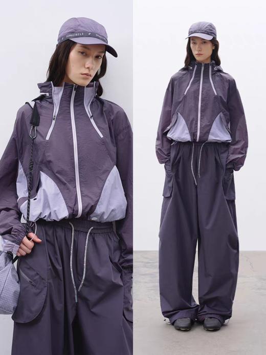 半圆/C68710221/立领连帽短款撞色拼接外套 商品图0