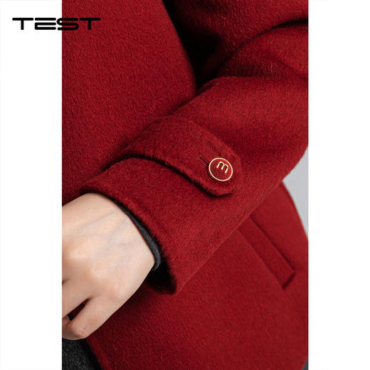 春上新红色双面呢羊毛大衣高级感洋气小个子短款外套2261045 商品图3