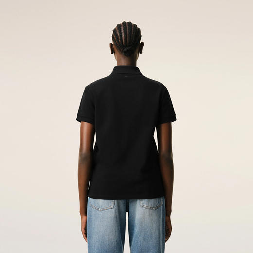 【三】AMI PARIS 中性心性徽标刺绣棉质短袖polo衫 黑色 BFUPL001 760 001 商品图3