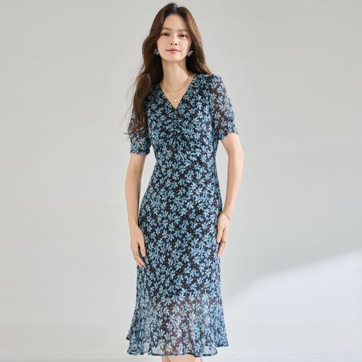 「高货sh」全新升级【铂金会员266/天猫359/差价93】(01720)洛诗琳法式茶歇碎花裙2026春季新款收腰气质鱼尾连衣裙 商品图0