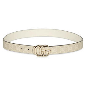 GUCCI 古驰 女士 GG Marmont系列 双面腰带 白色 847131 FAFGJ 9859