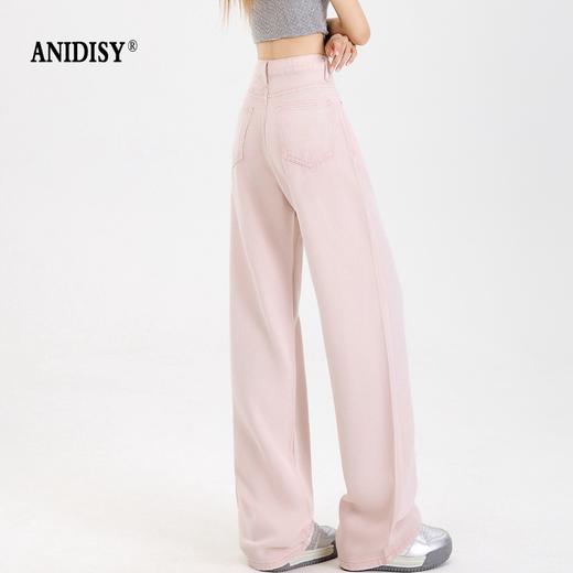 轻薄天丝时尚高腰拉链直筒阔腿裤 商品图4