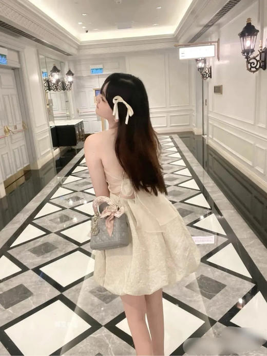 Dior 珠光灰 羊皮 三格 金扣 戴妃包 商品图3