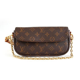 【95新】LV路易威登M81911棕色老花Ivy腋下包链条包单肩包女士230226NJS22