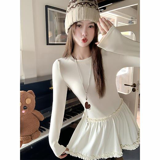 <曾小咸推荐>3.7现货秒杀 ！微信超特价！芭蕾风花边打底衫t恤 日常129.99 立减50 秒杀79.99！！开衫 秒杀79.99！！ 商品图1