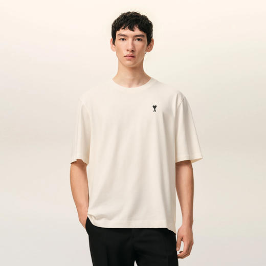 AMI PARIS 中性字母徽标印花棉质圆领短袖T恤 白色 UTS387 726 136 商品图3