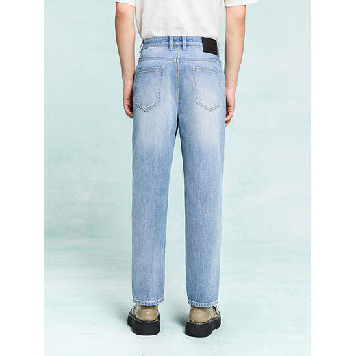 GXG男装 黑色弹力锥型牛仔裤休闲裤弹力长裤子 2025夏季热卖 商品图4