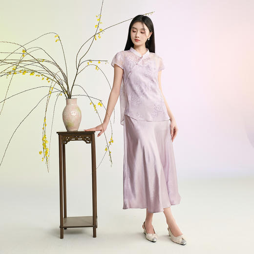 三彩【煦色韶光】2026春季新款新中式提花小衫宽松上衣吊带C 商品图1