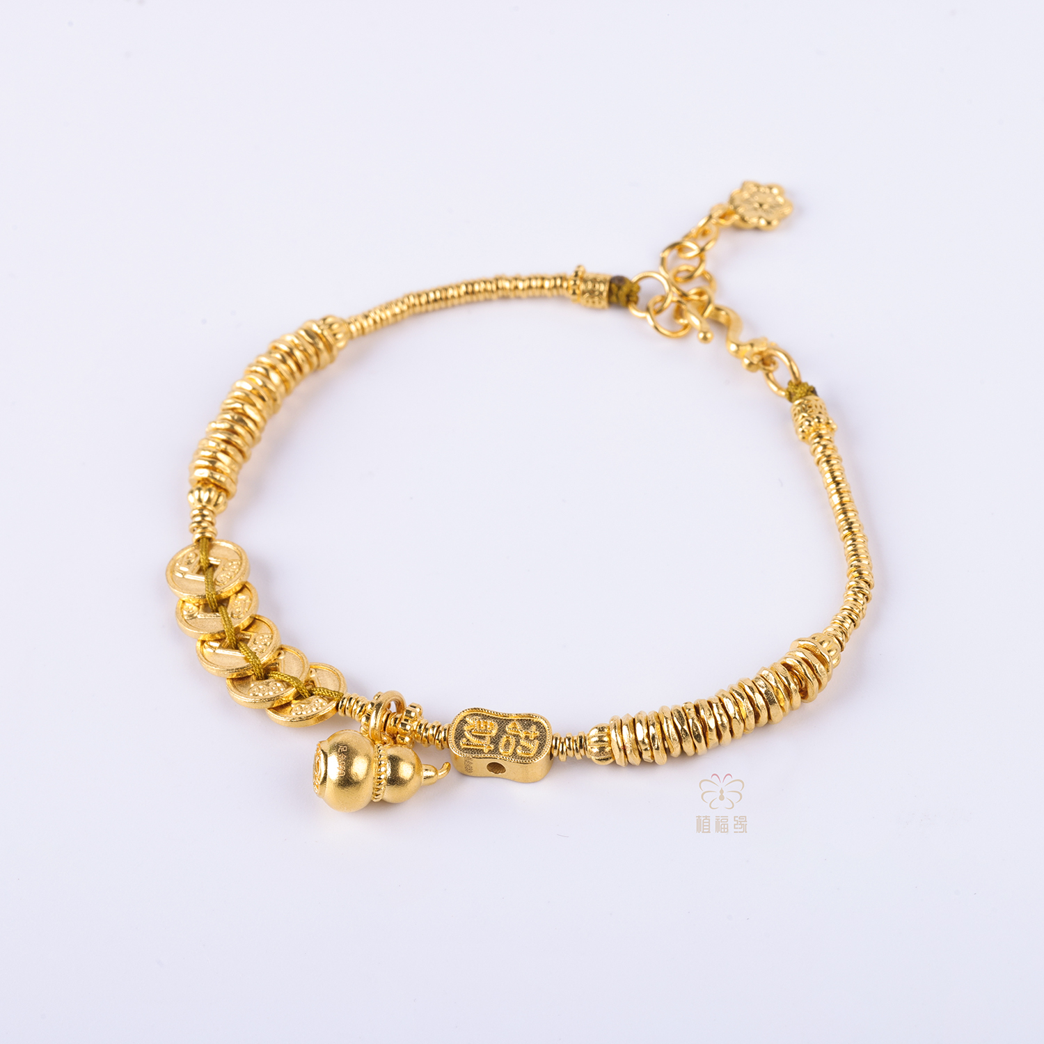【九五至尊】足金五帝钱福禄手链  ZX2602095
