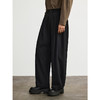 GXG男装 黑色简约阔腿休闲裤宽松舒适男通勤长裤 春季热卖G25X021003 商品缩略图2