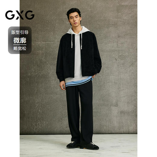 GXG男装 复古水洗PU宽松棒球领夹克25年春季热卖G25X211006 商品图1